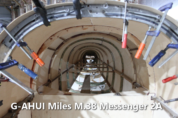 G-AHUI Miles M.38 Messenger 2A, Hooton Park Hangars
