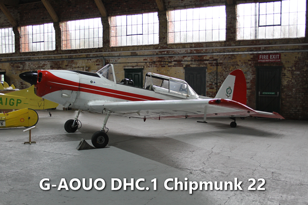 G-AOUO DHC.1 Chipmunk 22, Hooton Park Hangars